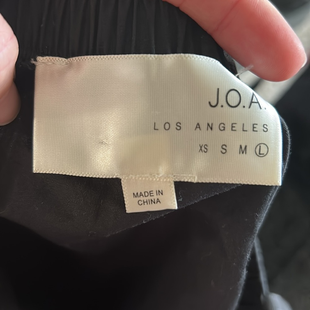 JOA Black Side Tie 100% Cotton Mini Skirt Women's size L - Picture 6 of 7